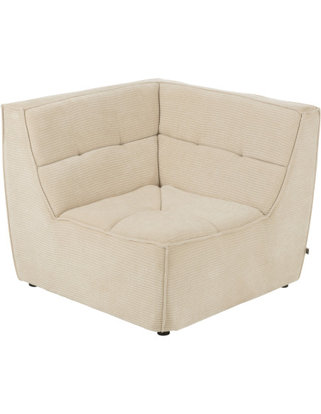 Fauteuil d'angle moderne en Tissu Beige clair Bois de peuplier Grid - 1