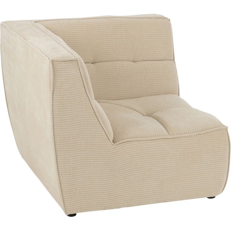 Fauteuil d'angle moderne en Tissu Beige clair Bois de peuplier Grid - 2