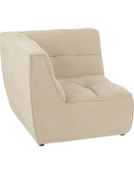 Fauteuil d'angle moderne en Tissu Beige clair Bois de peuplier Grid - 2