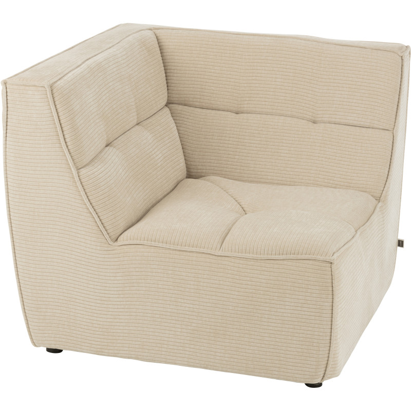 Fauteuil d'angle moderne en Tissu Beige clair Bois de peuplier Grid - 3