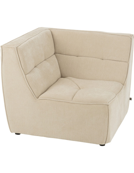 Fauteuil d'angle moderne en Tissu Beige clair Bois de peuplier Grid - 3