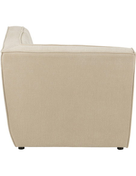 Fauteuil d'angle moderne en Tissu Beige clair Bois de peuplier Grid - 4