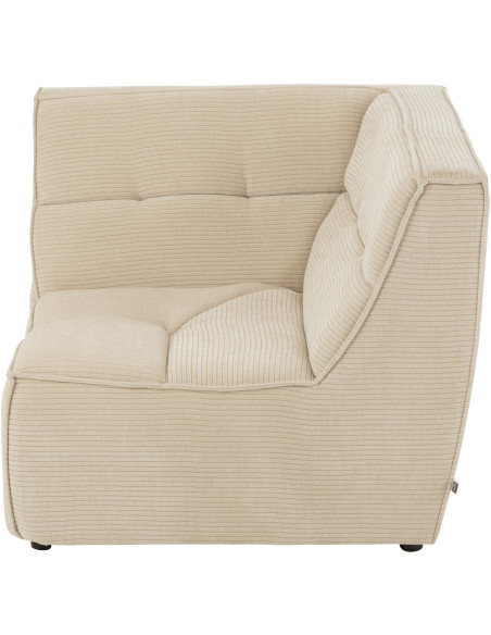 Fauteuil d'angle moderne en Tissu Beige clair Bois de peuplier Grid - 5