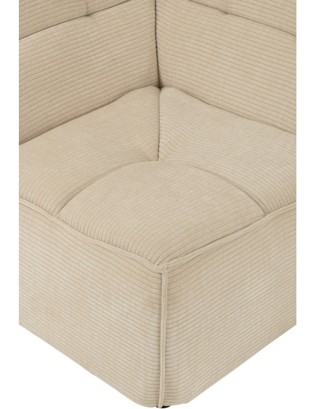 Fauteuil d'angle moderne en Tissu Beige clair Bois de peuplier Grid - 6
