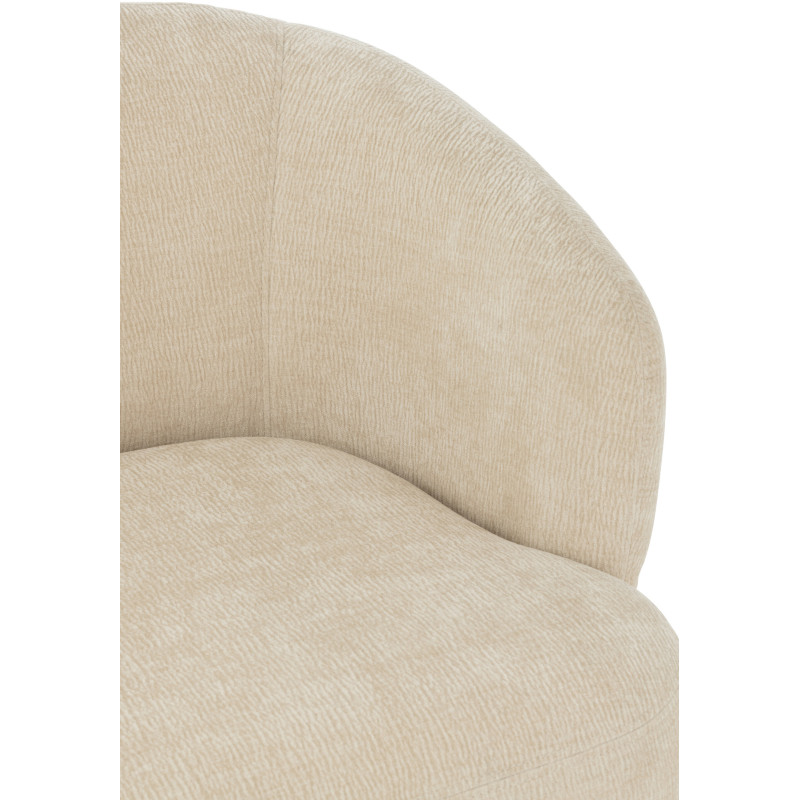 Fauteuil lounge moderne en Tissu Beige Métal Noir Mars - 9