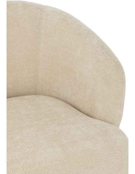 Fauteuil lounge moderne en Tissu Beige Métal Noir Mars - 9
