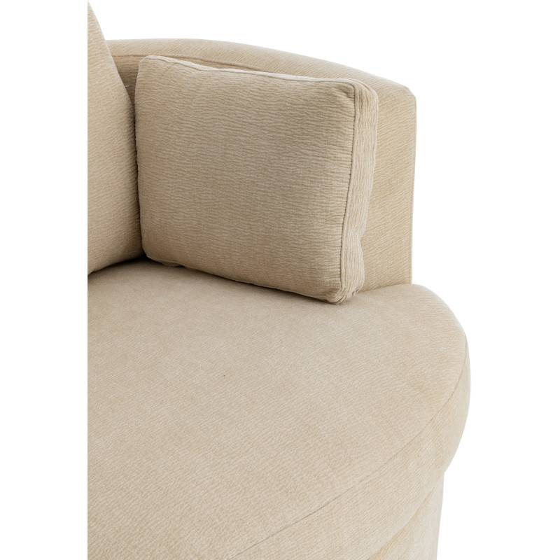Fauteuil moderne pivotant Rond en Tissu Beige Bois de peuplier Swiv - 6
