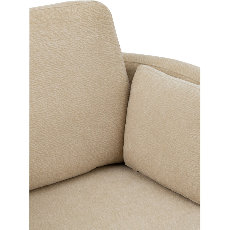 Fauteuil moderne pivotant Rond en Tissu Beige Bois de peuplier Swiv - 7