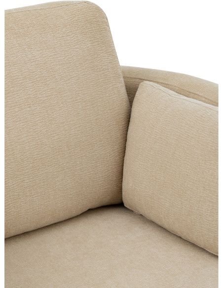 Fauteuil moderne pivotant Rond en Tissu Beige Bois de peuplier Swiv - 7