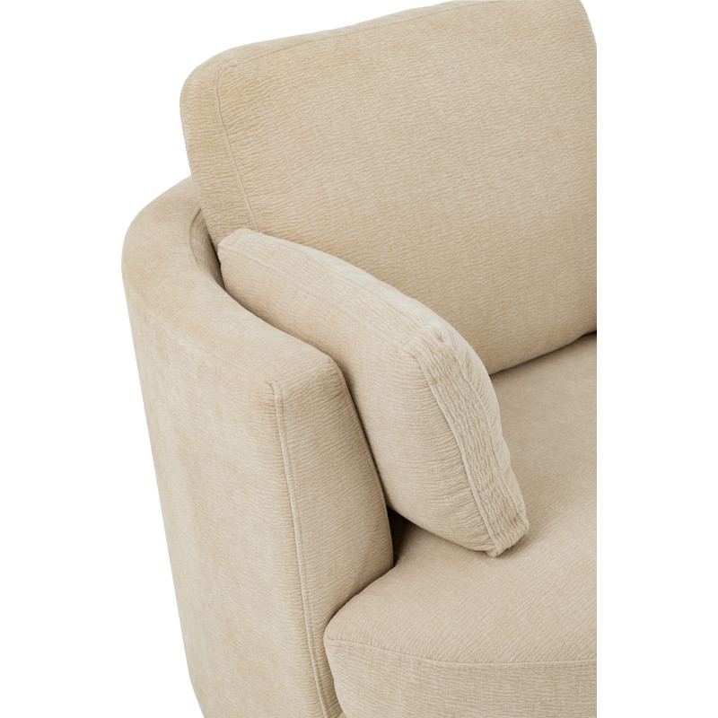 Fauteuil moderne pivotant Rond en Tissu Beige Bois de peuplier Swiv - 8