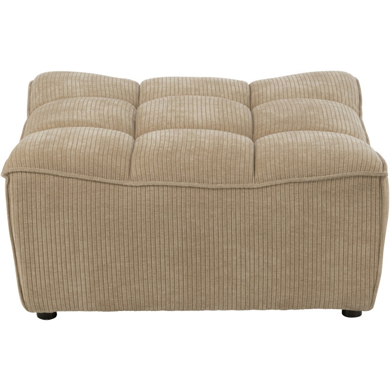 Pouf moderne XL Carré en Tissu Beige foncé Bois de peuplier Grid - 2