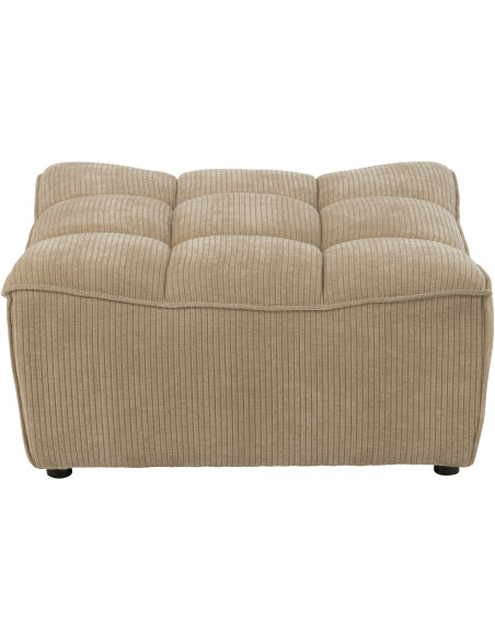 Pouf moderne XL Carré en Tissu Beige foncé Bois de peuplier Grid - 2