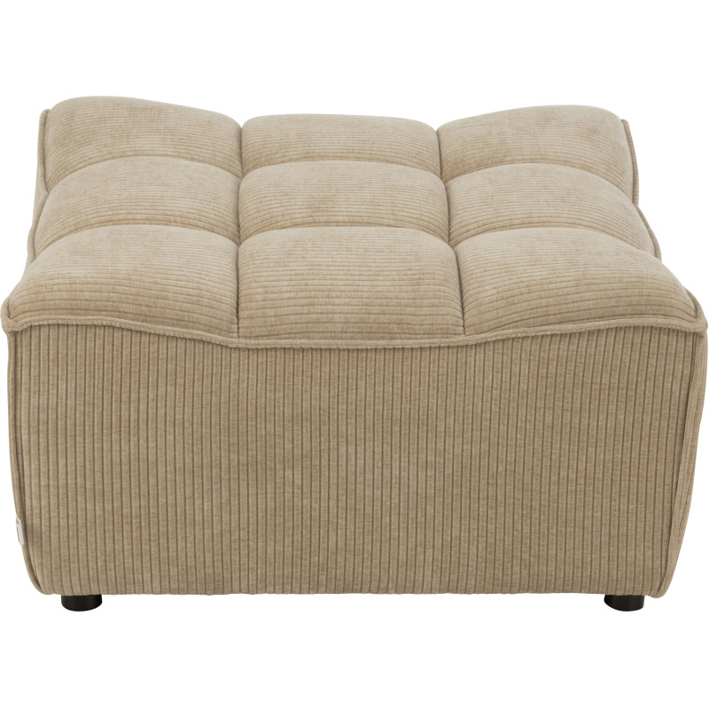 Pouf moderne XL Carré en Tissu Beige foncé Bois de peuplier Grid - 3