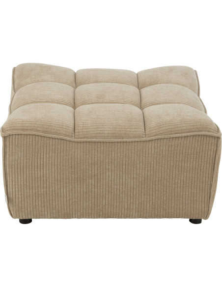 Pouf moderne XL Carré en Tissu Beige foncé Bois de peuplier Grid - 3