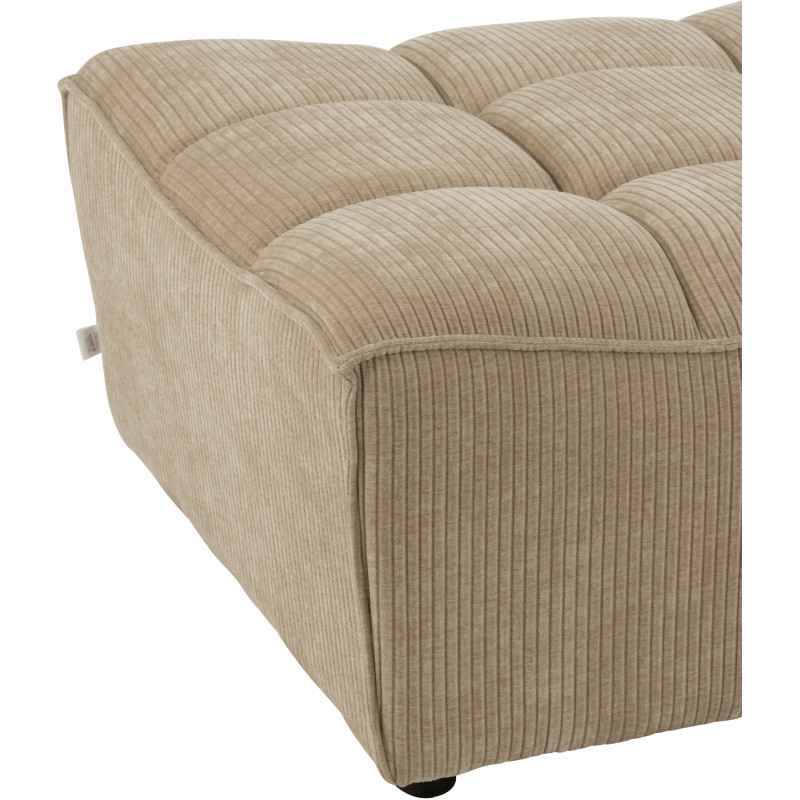 Pouf moderne XL Carré en Tissu Beige foncé Bois de peuplier Grid - 4