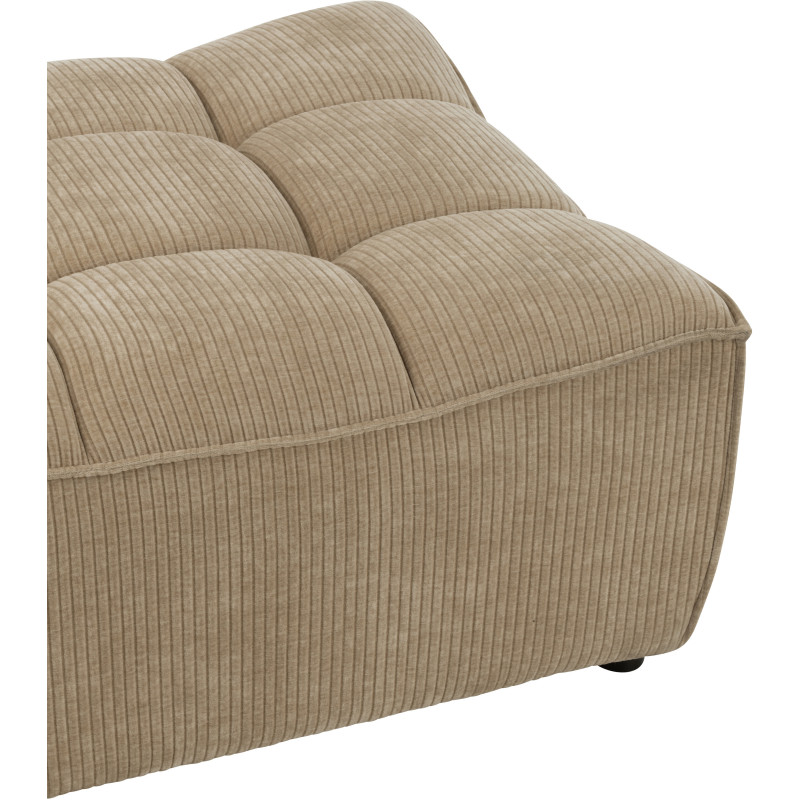 Pouf moderne XL Carré en Tissu Beige foncé Bois de peuplier Grid - 5