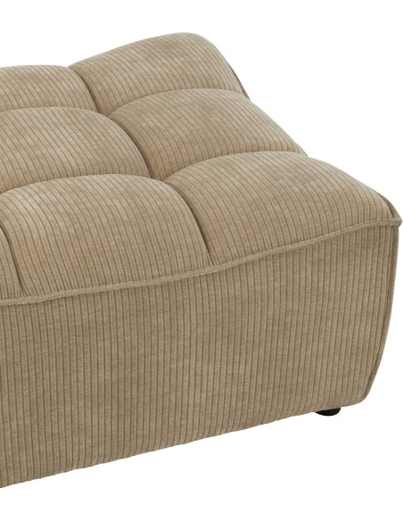 Pouf moderne XL Carré en Tissu Beige foncé Bois de peuplier Grid - 5