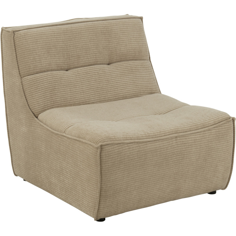 Fauteuil lounge moderne en Tissu Beige foncé Bois de peuplier Grid - 1