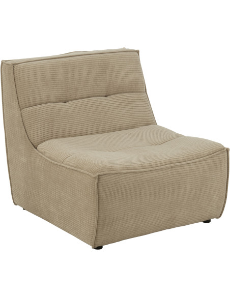 Fauteuil lounge moderne en Tissu Beige foncé Bois de peuplier Grid - 1