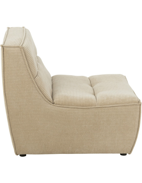 Fauteuil lounge moderne en Tissu Beige foncé Bois de peuplier Grid - 3