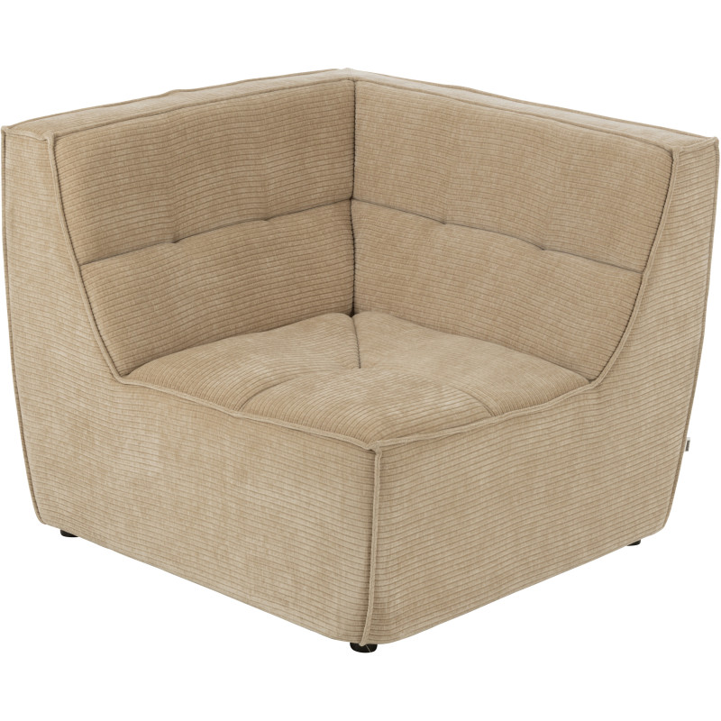 Fauteuil d'angle moderne en Tissu Beige foncé Bois de peuplier Grid - 1