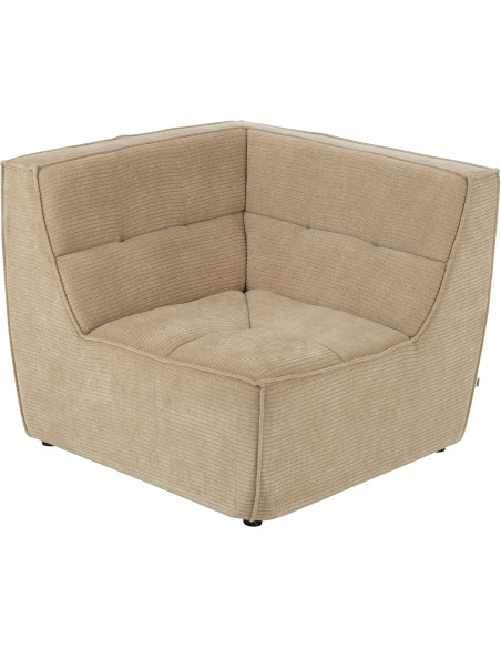 Fauteuil d'angle moderne en Tissu Beige foncé Bois de peuplier Grid - 1