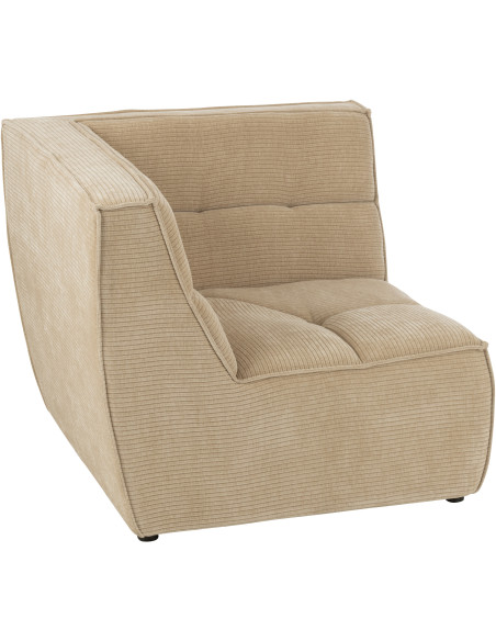 Fauteuil d'angle moderne en Tissu Beige foncé Bois de peuplier Grid - 2