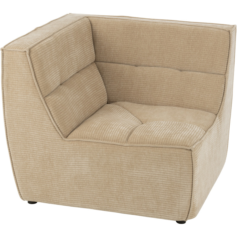 Fauteuil d'angle moderne en Tissu Beige foncé Bois de peuplier Grid - 3