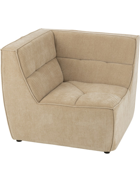 Fauteuil d'angle moderne en Tissu Beige foncé Bois de peuplier Grid - 3