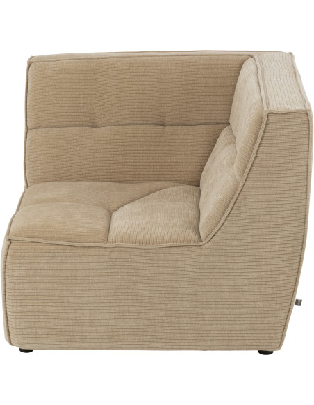 Fauteuil d'angle moderne en Tissu Beige foncé Bois de peuplier Grid - 5