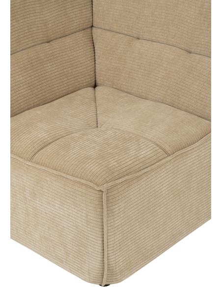 Fauteuil d'angle moderne en Tissu Beige foncé Bois de peuplier Grid - 6