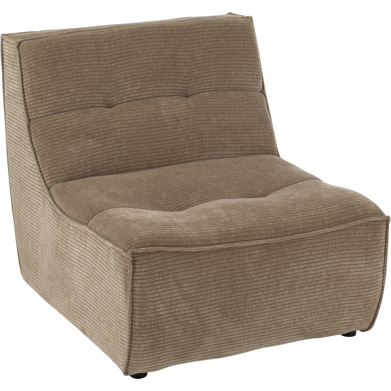 Fauteuil lounge moderne en Tissu Taupe foncé Bois de peuplier Grid - 1