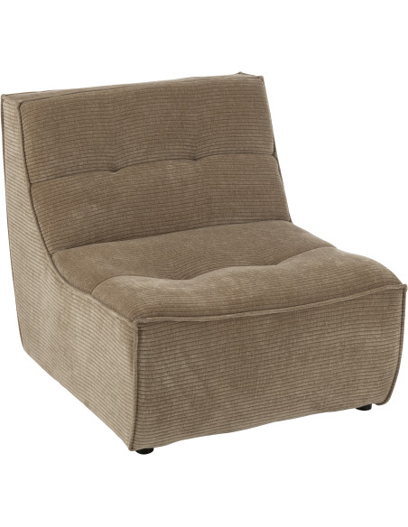 Fauteuil lounge moderne en Tissu Taupe foncé Bois de peuplier Grid - 1