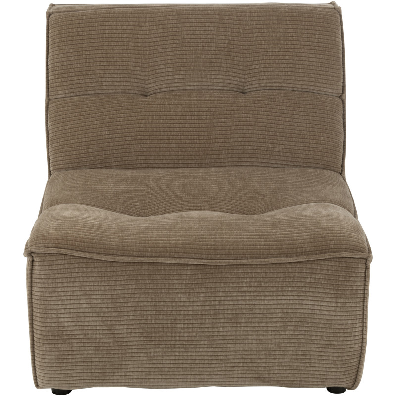 Fauteuil lounge moderne en Tissu Taupe foncé Bois de peuplier Grid - 3