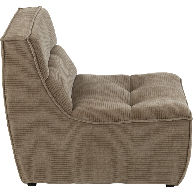 Fauteuil lounge moderne en Tissu Taupe foncé Bois de peuplier Grid - 4