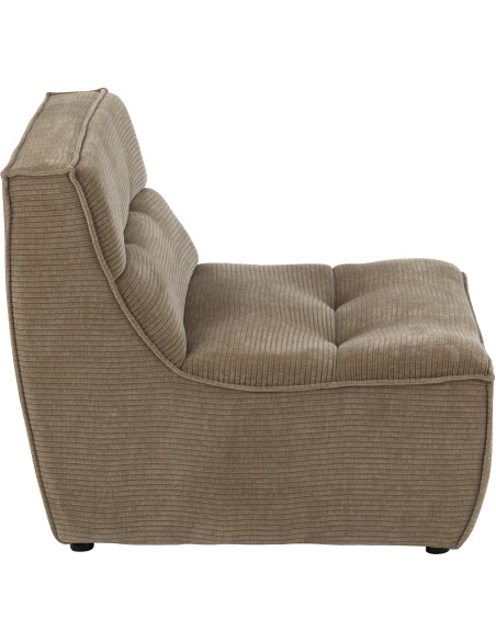 Fauteuil lounge moderne en Tissu Taupe foncé Bois de peuplier Grid - 4