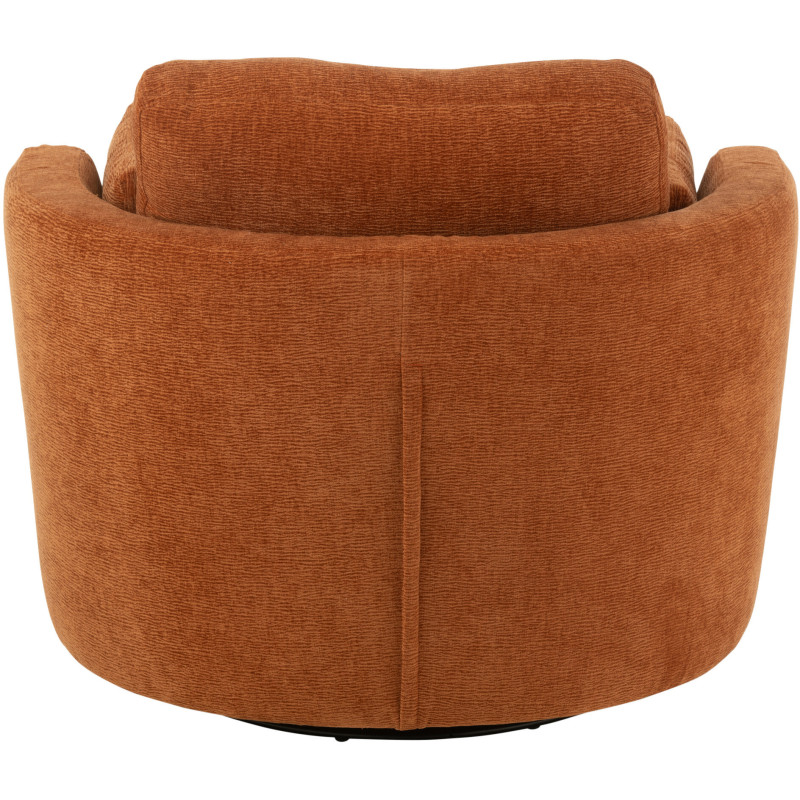 Fauteuil moderne pivotant Rond en Tissu Terracotta Bois de peuplier Swiv - 4