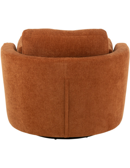 Fauteuil moderne pivotant Rond en Tissu Terracotta Bois de peuplier Swiv - 4