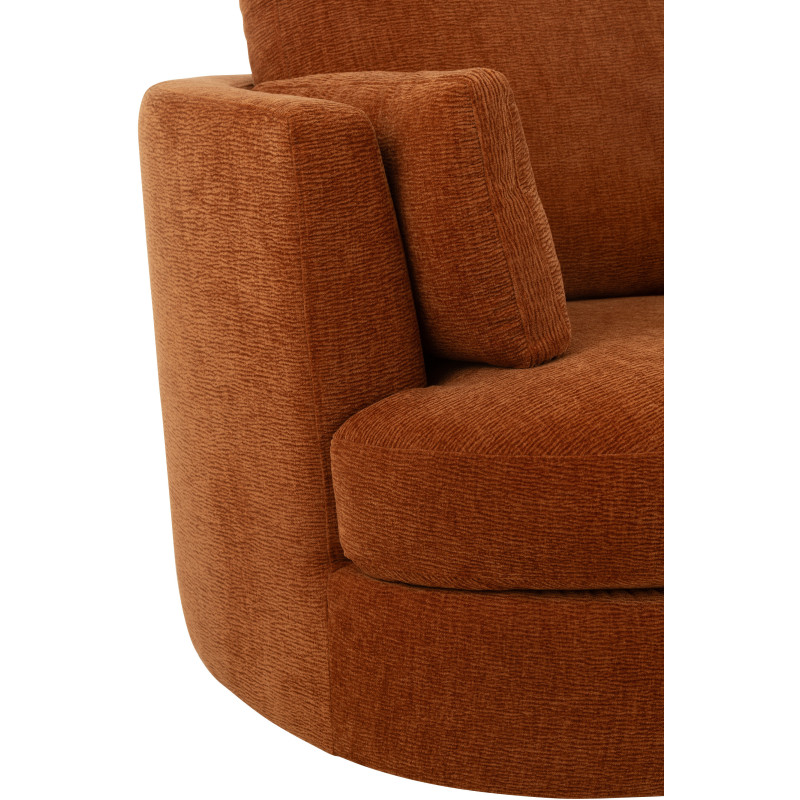 Fauteuil moderne pivotant Rond en Tissu Terracotta Bois de peuplier Swiv - 5