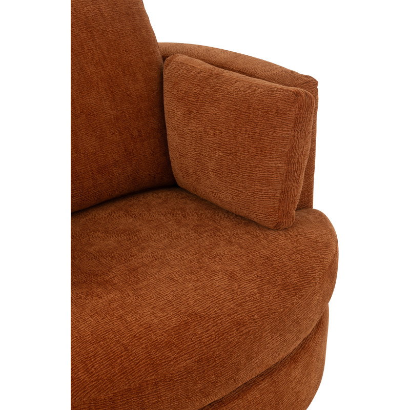 Fauteuil moderne pivotant Rond en Tissu Terracotta Bois de peuplier Swiv - 6