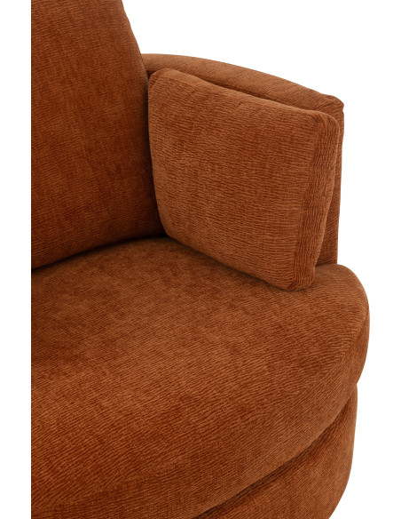 Fauteuil moderne pivotant Rond en Tissu Terracotta Bois de peuplier Swiv - 6