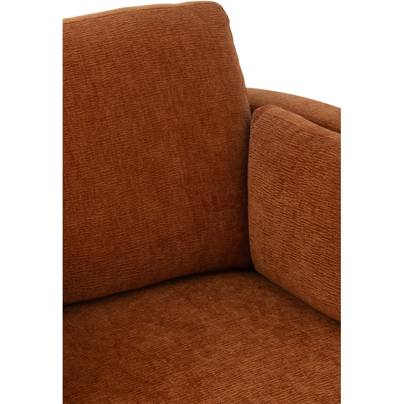 Fauteuil moderne pivotant Rond en Tissu Terracotta Bois de peuplier Swiv - 7