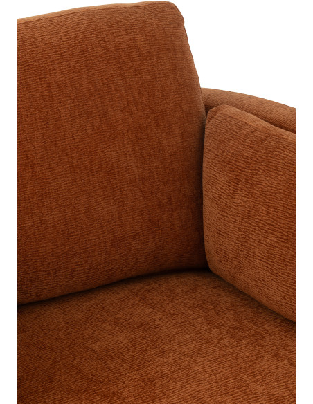 Fauteuil moderne pivotant Rond en Tissu Terracotta Bois de peuplier Swiv - 7