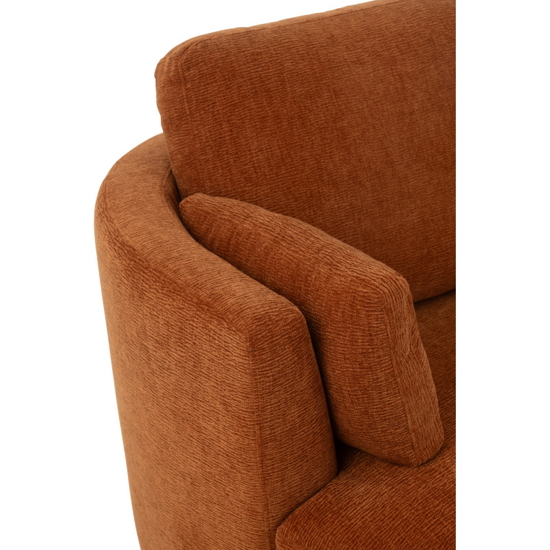 Fauteuil moderne pivotant Rond en Tissu Terracotta Bois de peuplier Swiv - 8