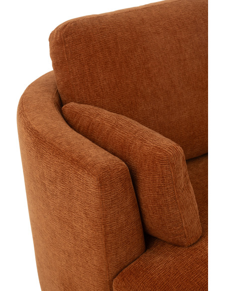 Fauteuil moderne pivotant Rond en Tissu Terracotta Bois de peuplier Swiv - 8