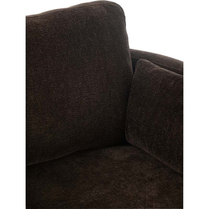 Fauteuil moderne pivotant Rond en Tissu Marron foncé Bois de peuplier Swiv - 8