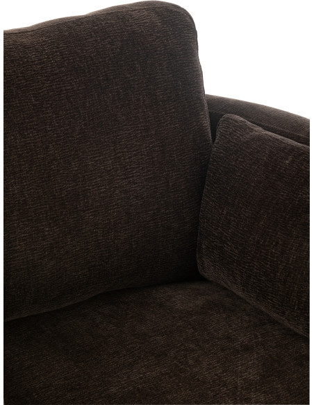 Fauteuil moderne pivotant Rond en Tissu Marron foncé Bois de peuplier Swiv - 8