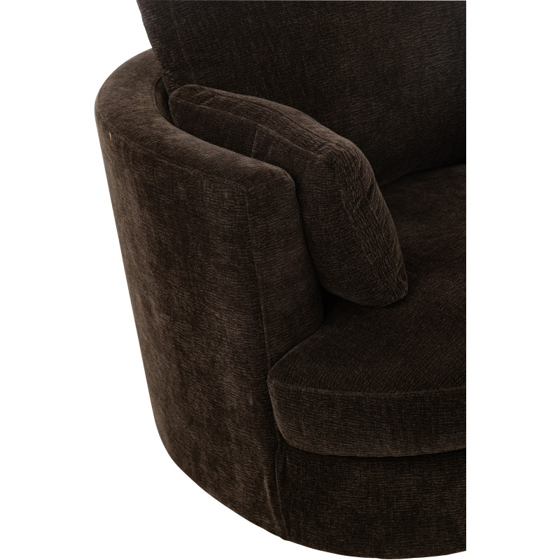 Fauteuil moderne pivotant Rond en Tissu Marron foncé Bois de peuplier Swiv - 9