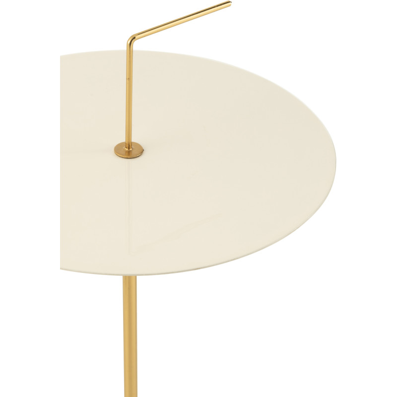Table d'appoint design Ronde en Métal Blanc Doré Disque - 4