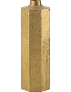 Vase original Cylindrique XL Hauteur 55 cm en Métal Doré Squarish - 1